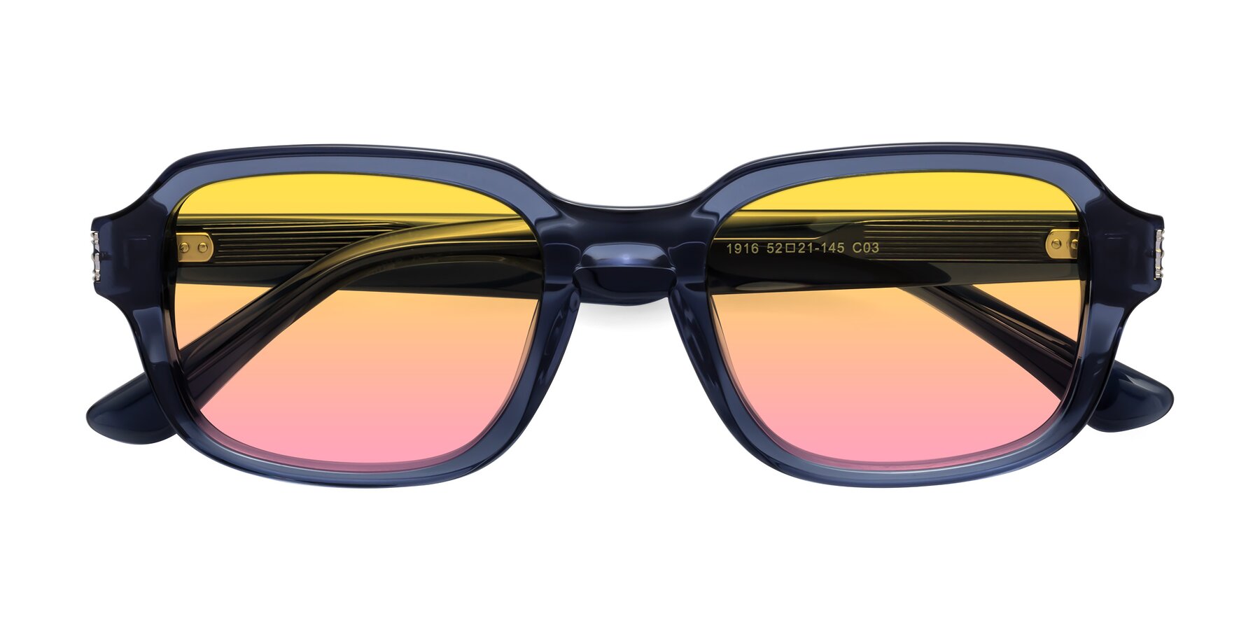 Folded Front of Infinite in Dark Blue with Yellow / Pink Gradient Lenses