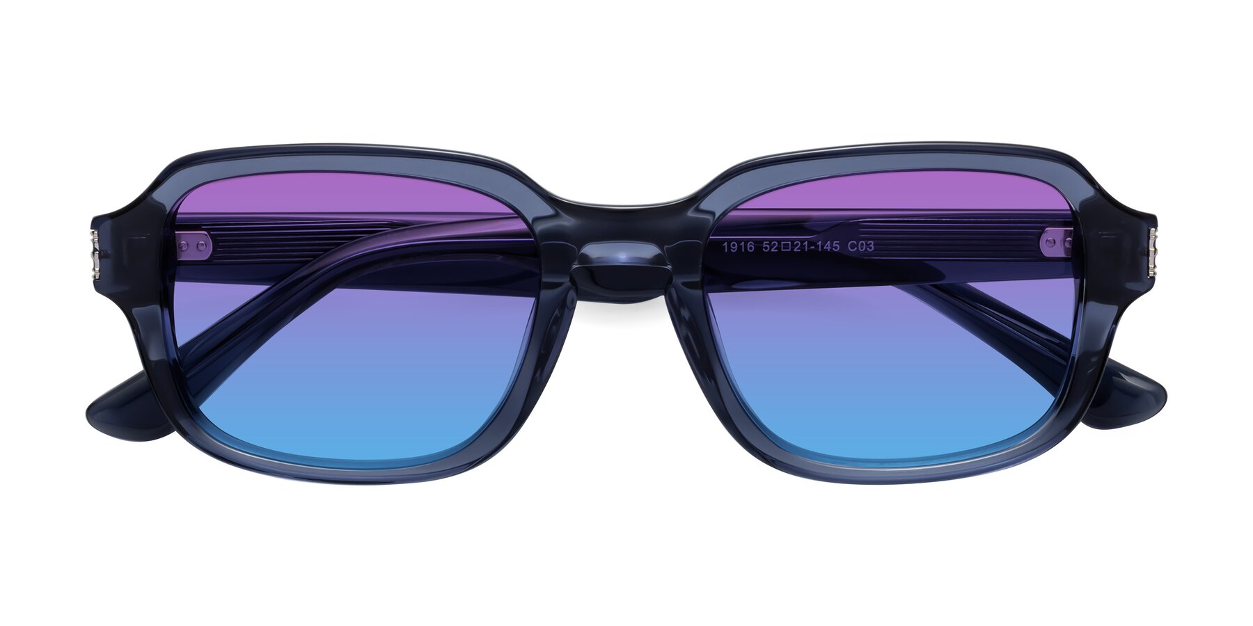 Folded Front of Infinite in Dark Blue with Purple / Blue Gradient Lenses