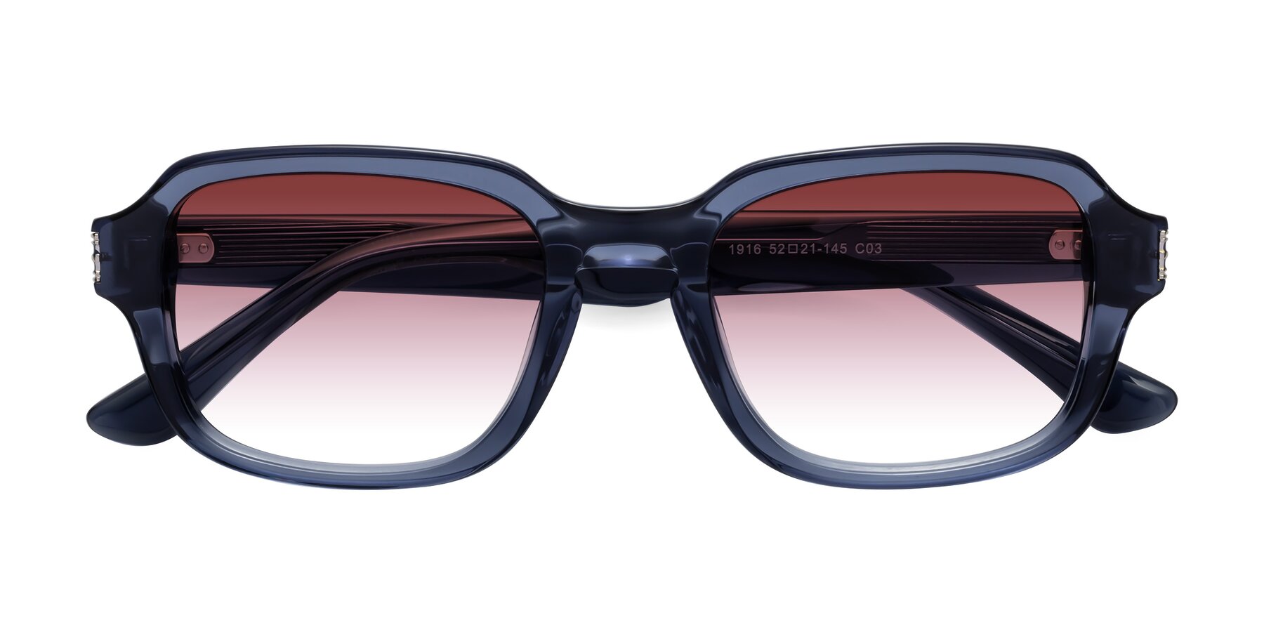 Folded Front of Infinite in Dark Blue with Garnet Gradient Lenses