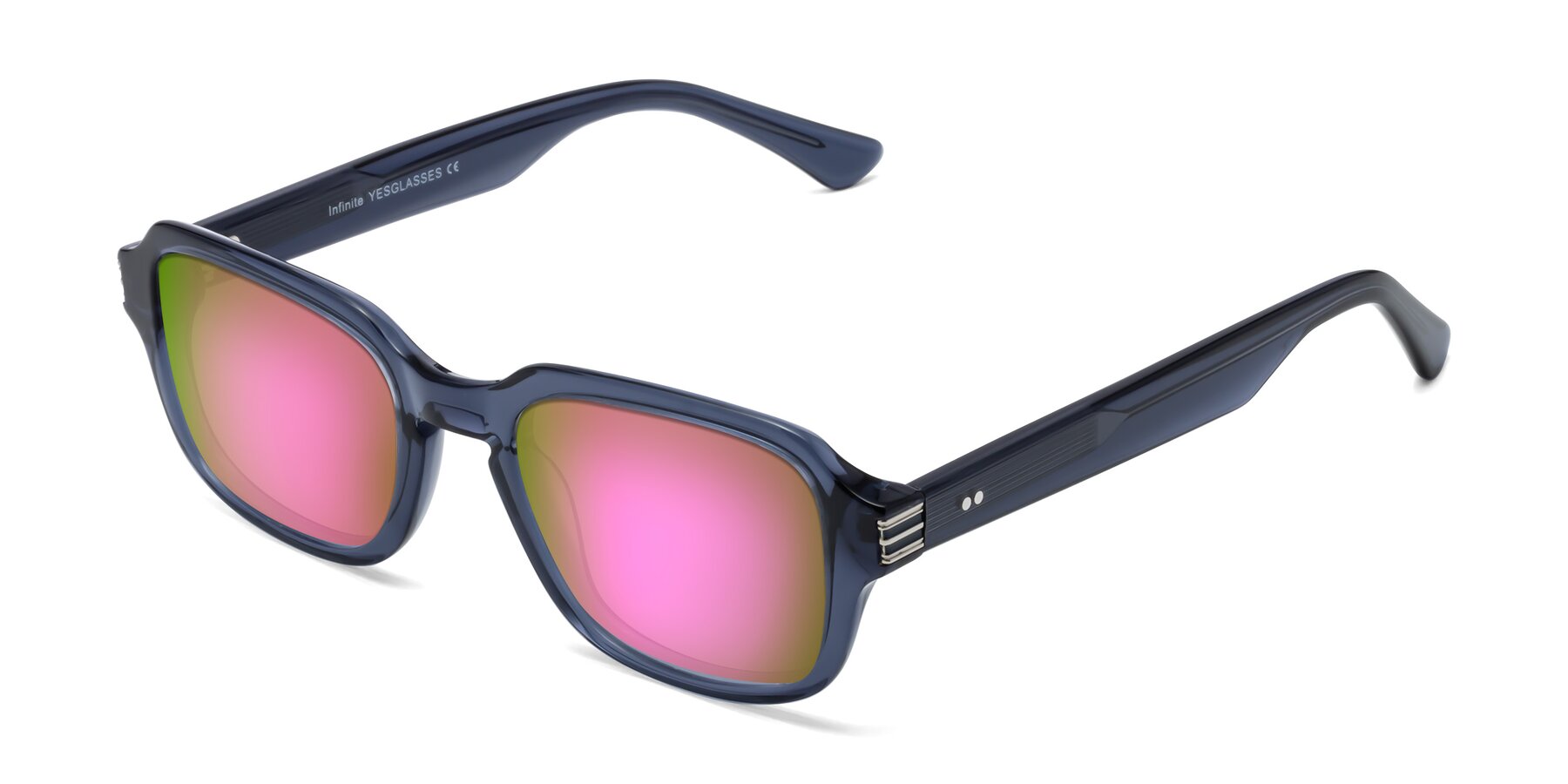 Angle of Infinite in Dark Blue with Pink Mirrored Lenses