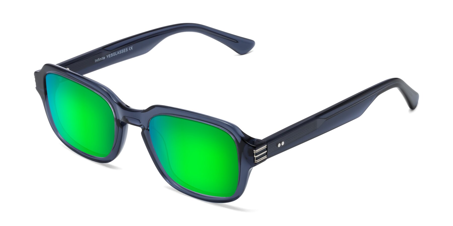 Angle of Infinite in Dark Blue with Green Mirrored Lenses