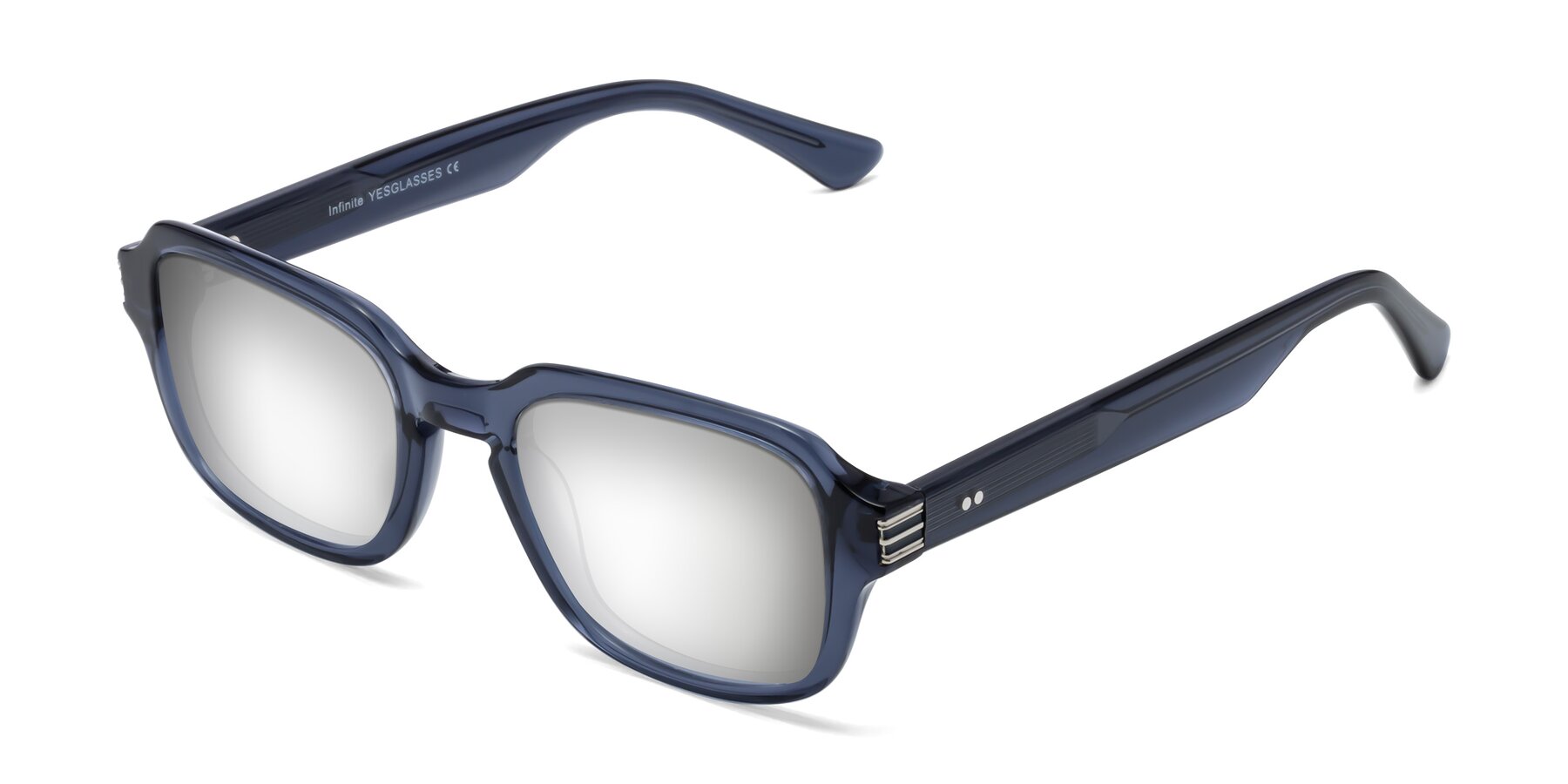 Angle of Infinite in Dark Blue with Silver Mirrored Lenses