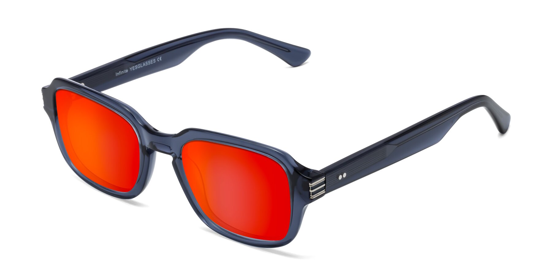 Angle of Infinite in Dark Blue with Red Gold Mirrored Lenses