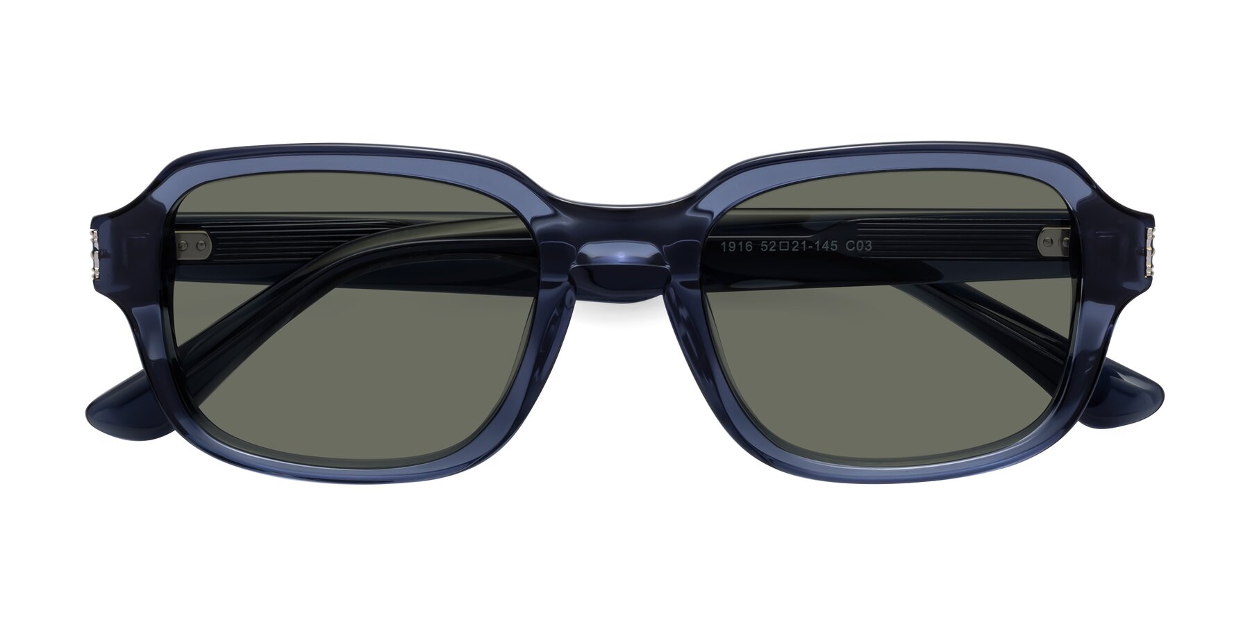 Folded Front of Infinite in Dark Blue with Gray Polarized Lenses