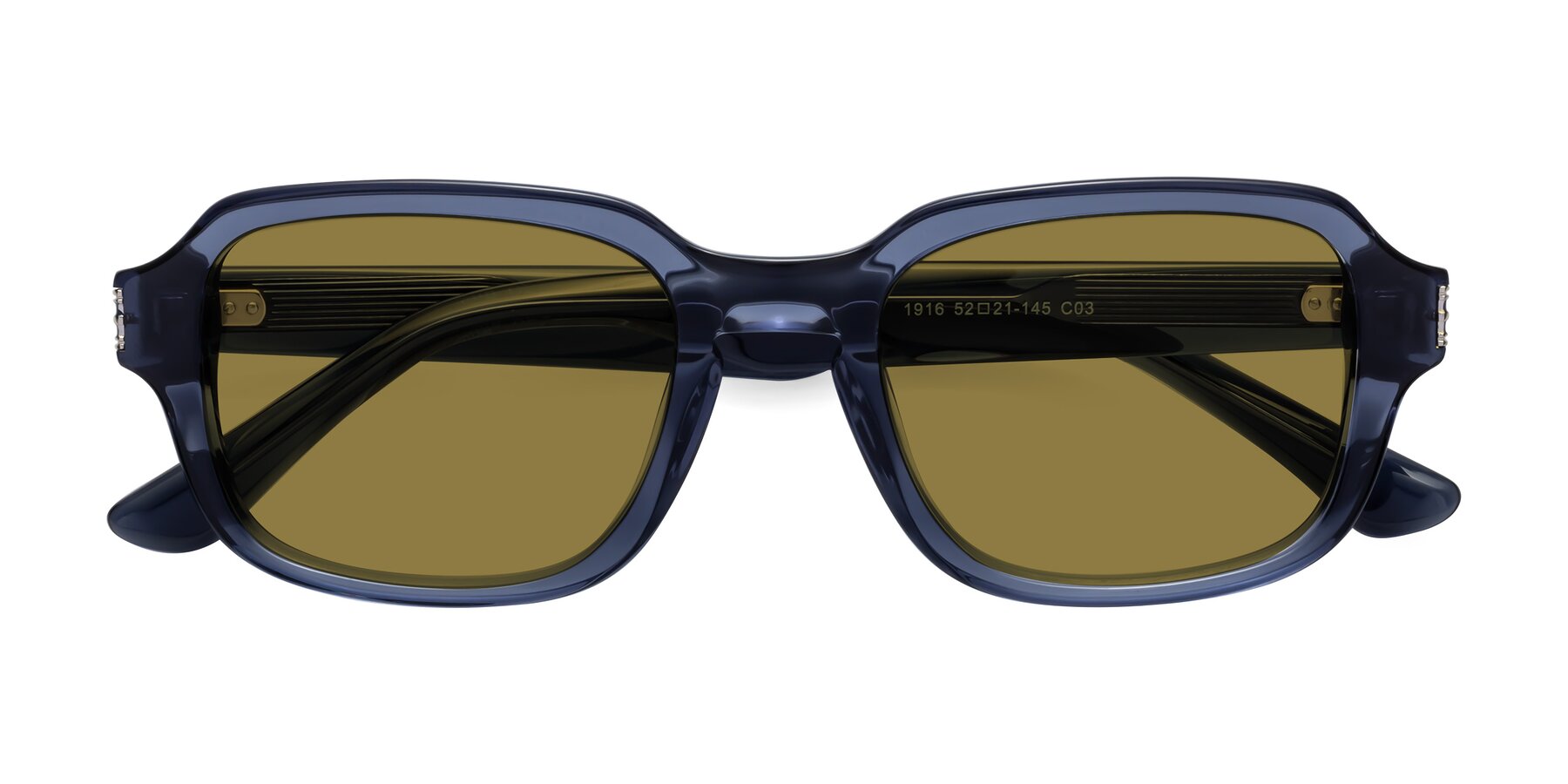 Folded Front of Infinite in Dark Blue with Brown Polarized Lenses