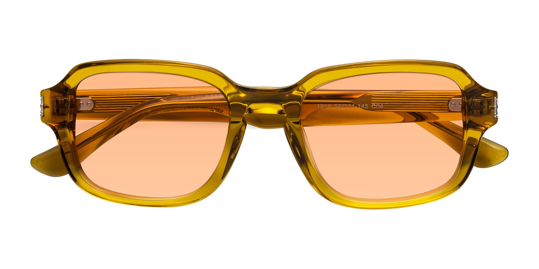 Folded Front of Infinite in Amber with Light Orange Tinted Lenses