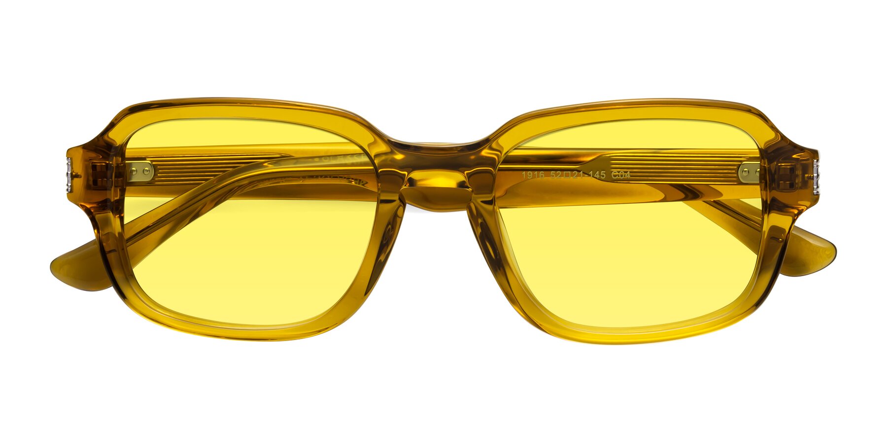 Folded Front of Infinite in Amber with Medium Yellow Tinted Lenses
