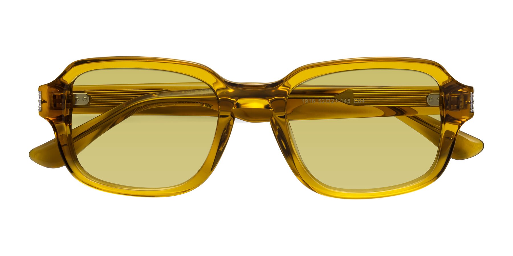 Folded Front of Infinite in Amber with Medium Champagne Tinted Lenses
