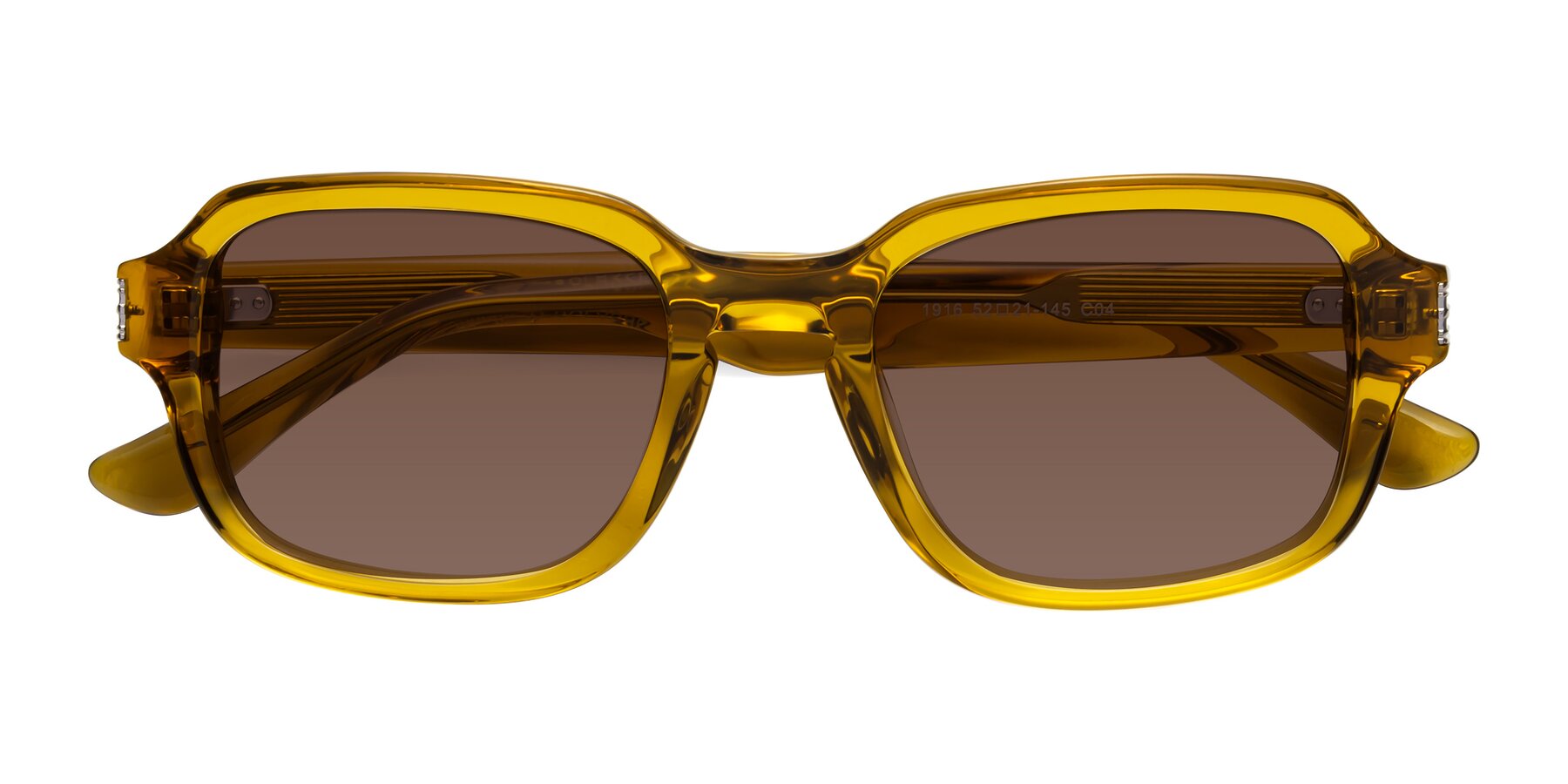 Folded Front of Infinite in Amber with Brown Tinted Lenses