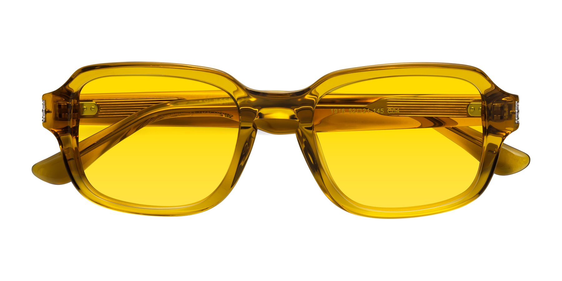 Folded Front of Infinite in Amber with Yellow Tinted Lenses