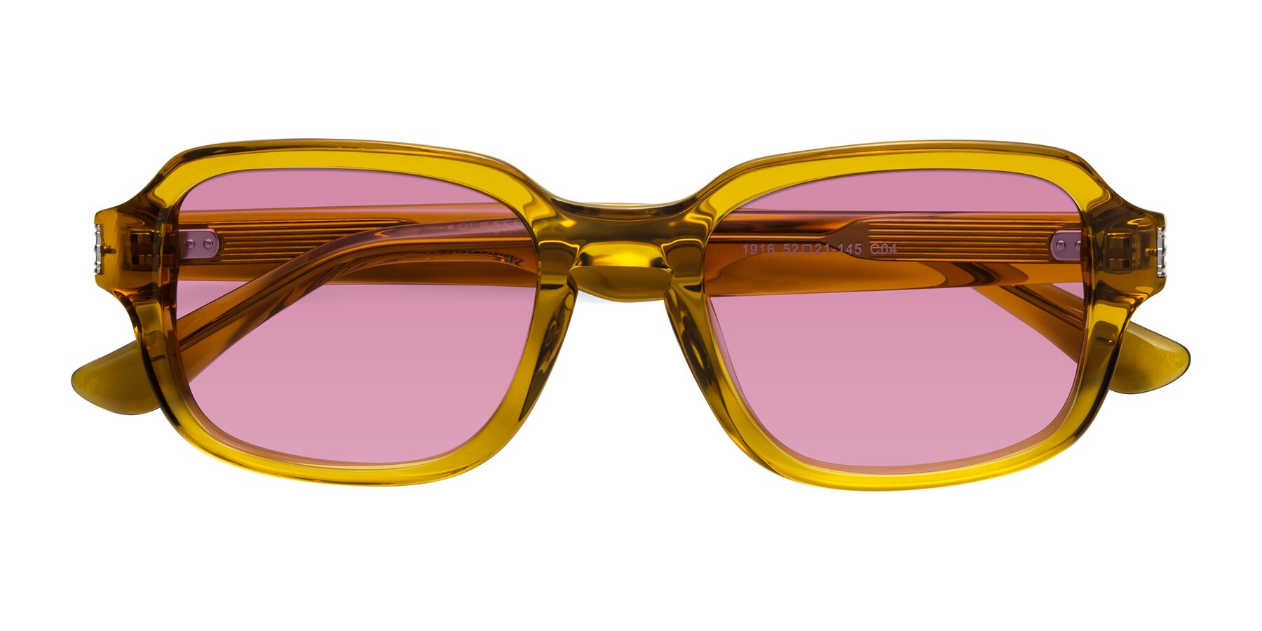 Folded Front of Infinite in Amber with Medium Wine Tinted Lenses