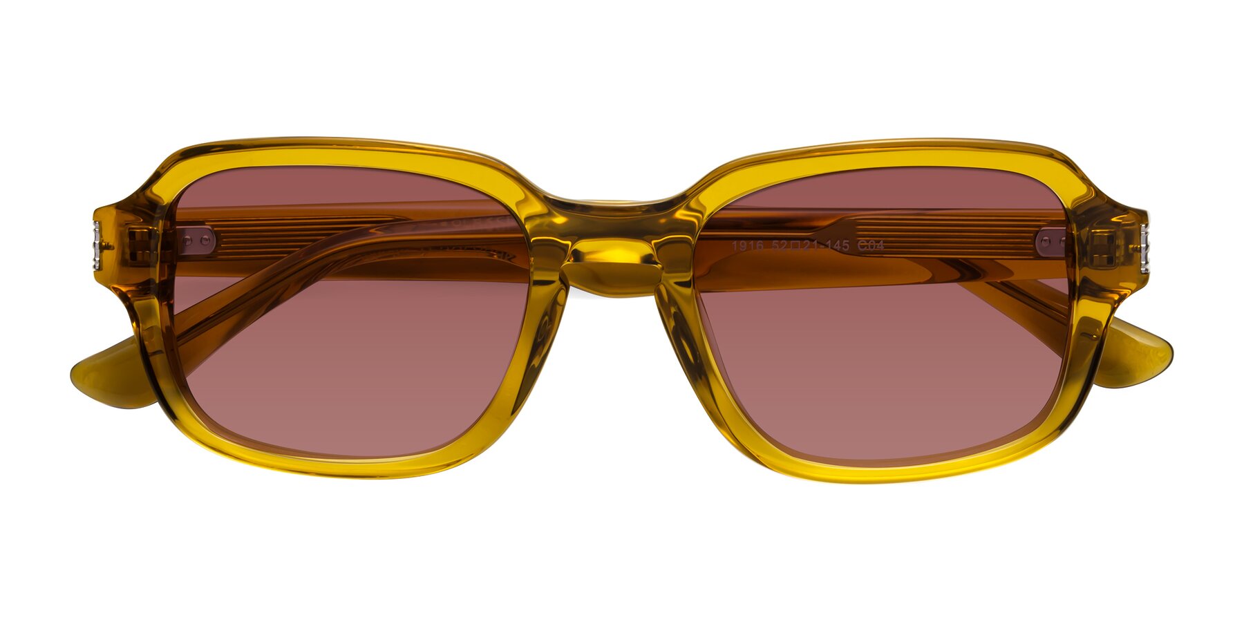 Folded Front of Infinite in Amber with Garnet Tinted Lenses