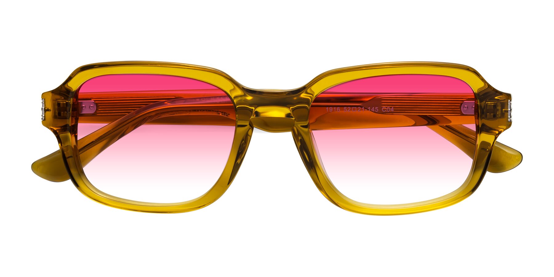 Folded Front of Infinite in Amber with Pink Gradient Lenses