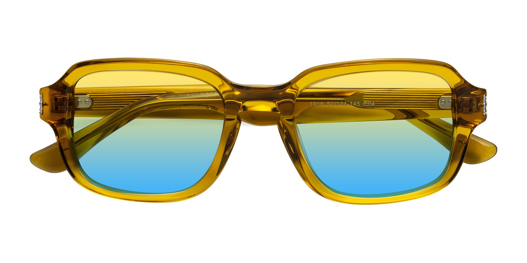 Folded Front of Infinite in Amber with Yellow / Blue Gradient Lenses