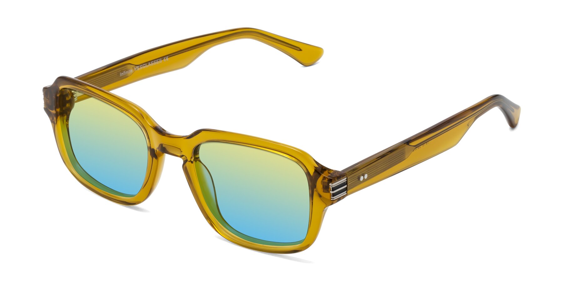 Angle of Infinite in Amber with Yellow / Blue Gradient Lenses