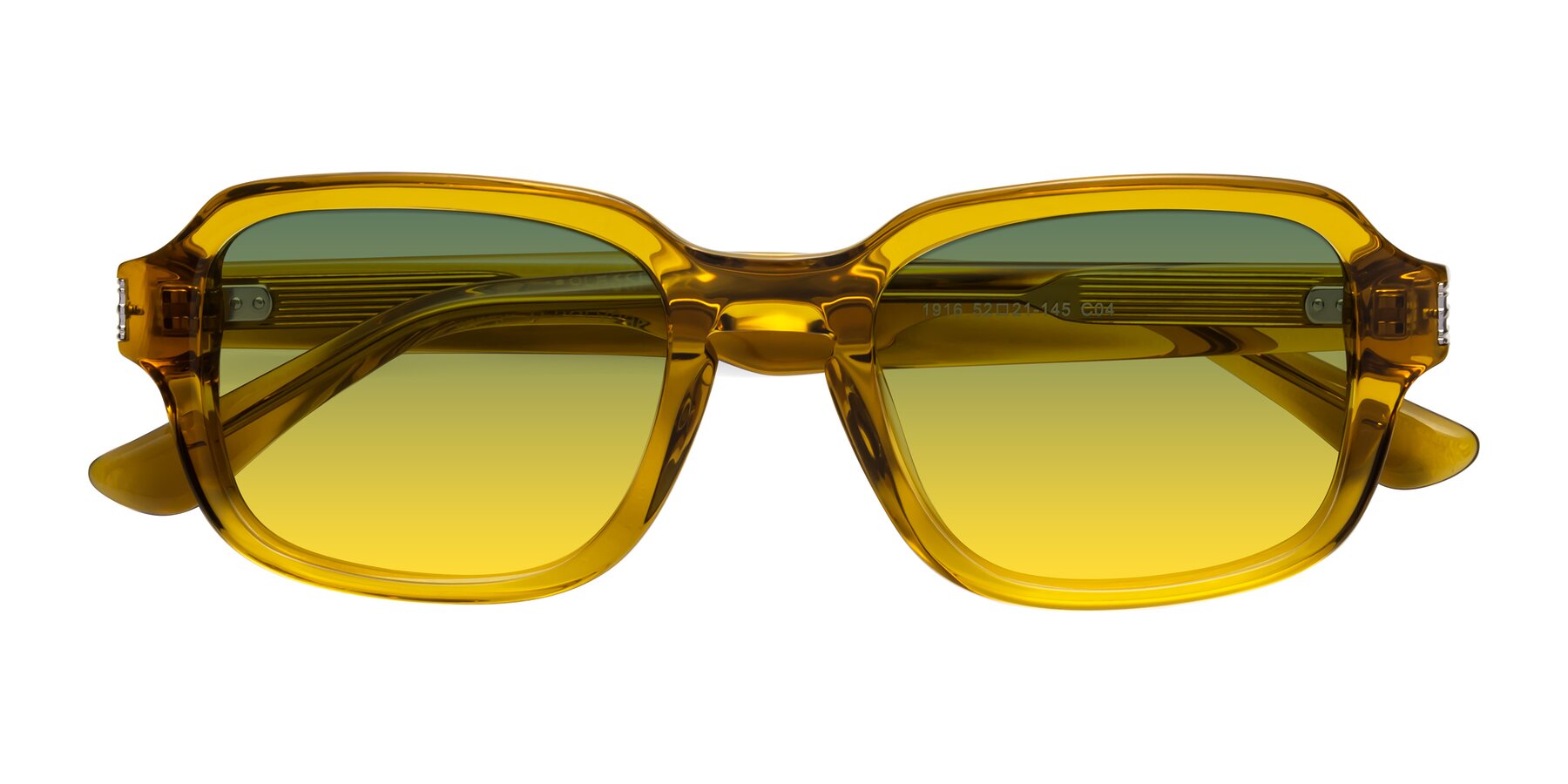 Folded Front of Infinite in Amber with Green / Yellow Gradient Lenses
