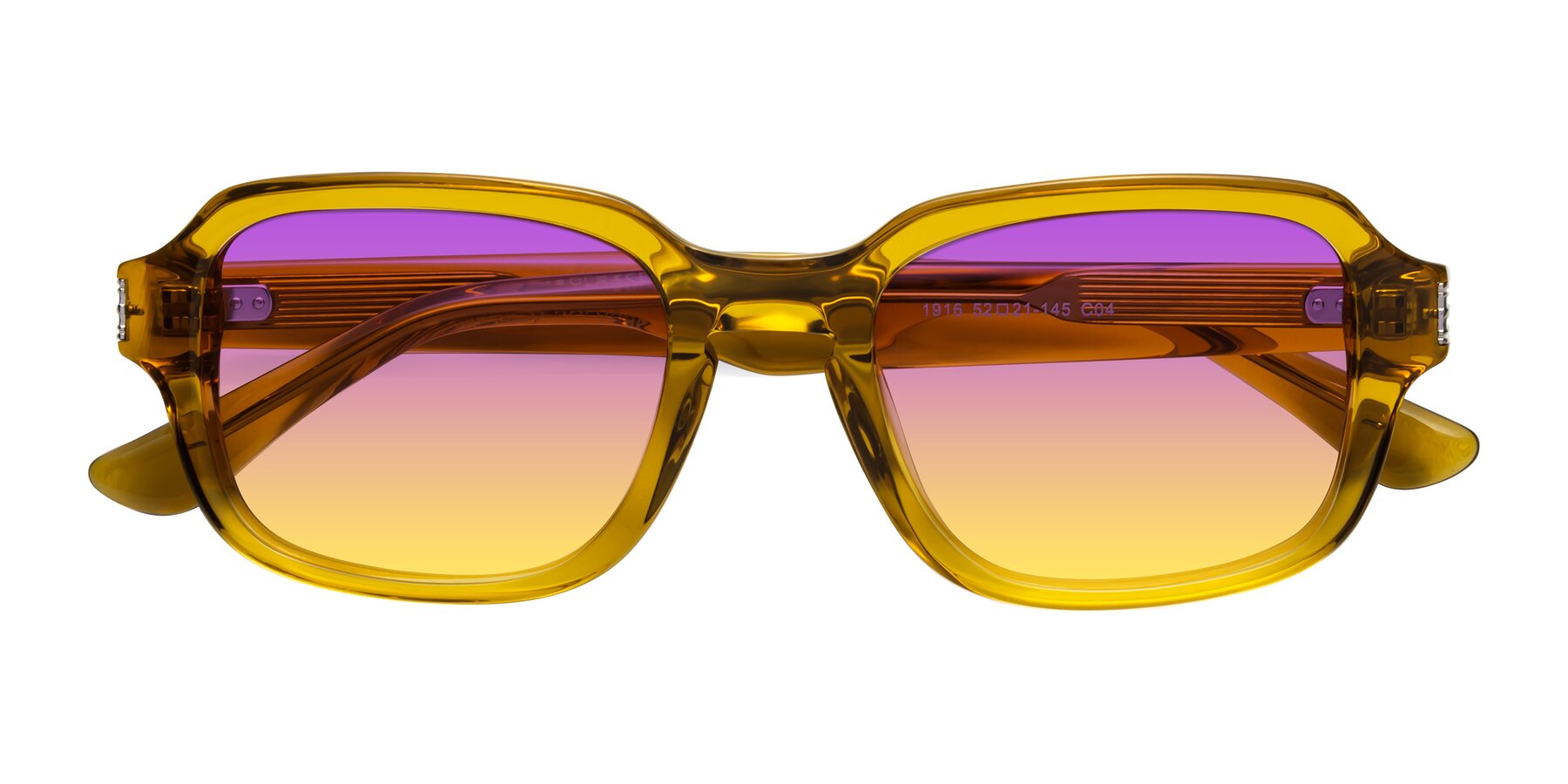 Folded Front of Infinite in Amber with Purple / Yellow Gradient Lenses