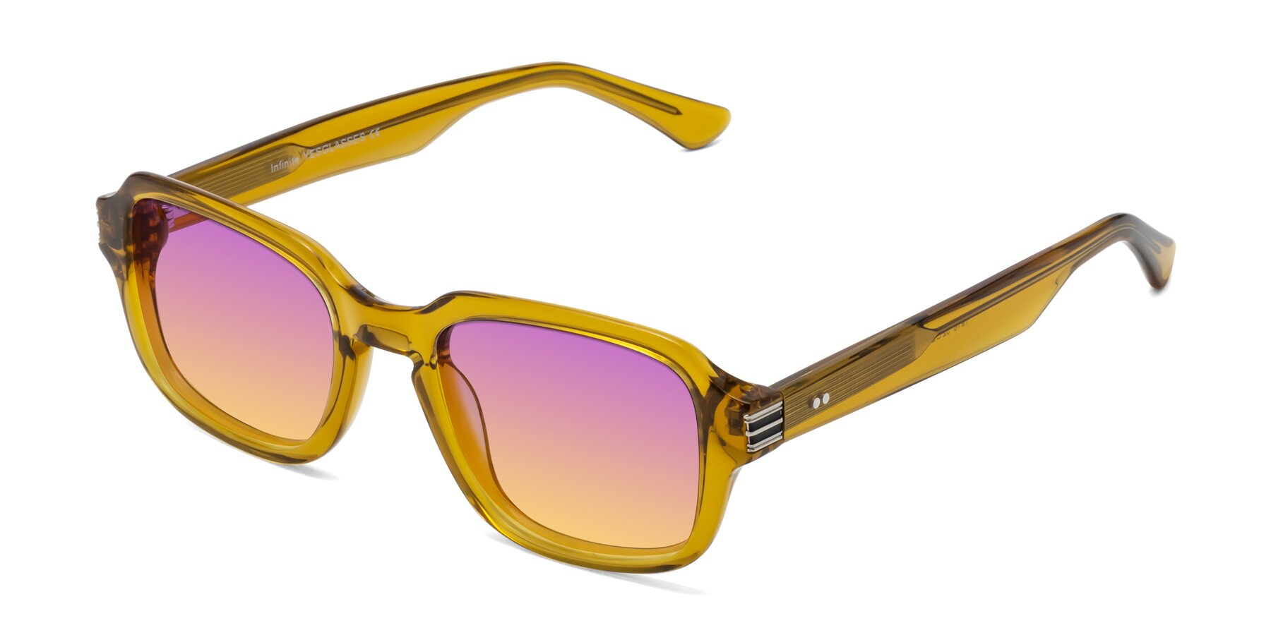 Angle of Infinite in Amber with Purple / Yellow Gradient Lenses