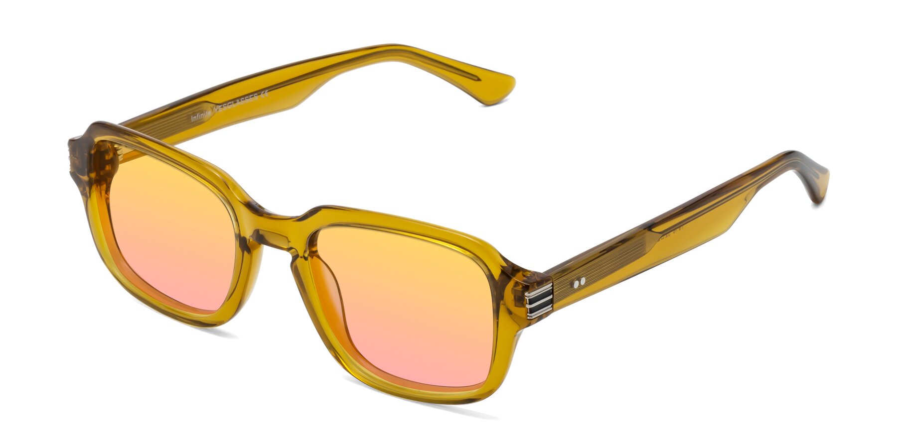 Angle of Infinite in Amber with Yellow / Pink Gradient Lenses
