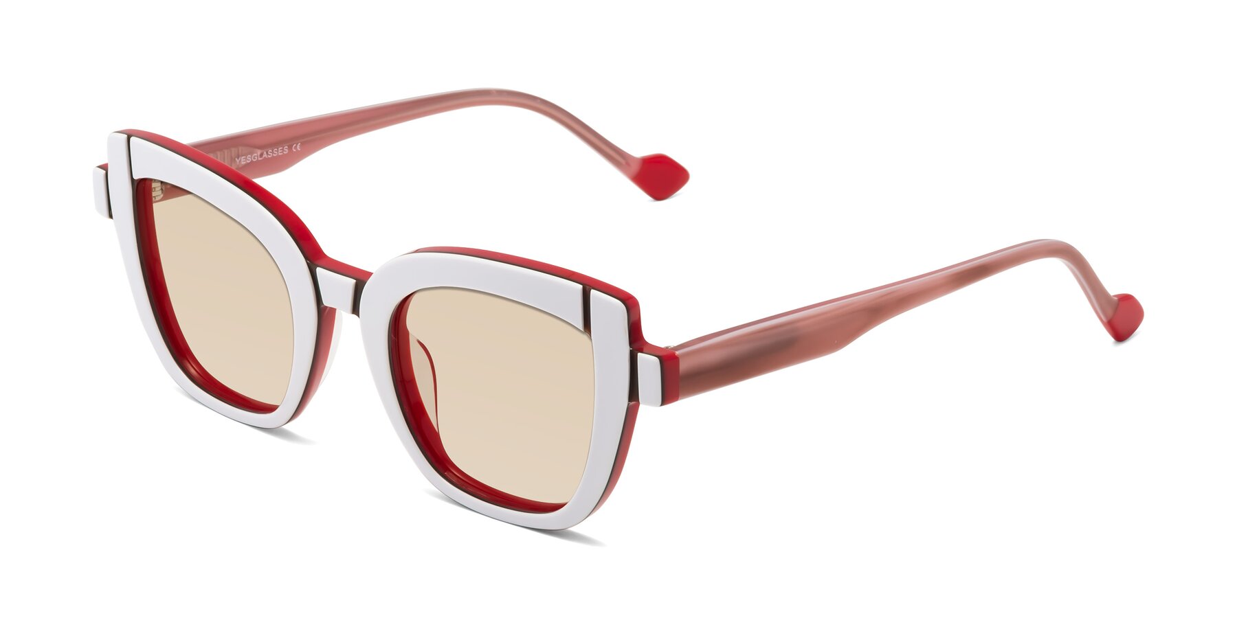 Angle of Sato in White-Red with Light Brown Tinted Lenses