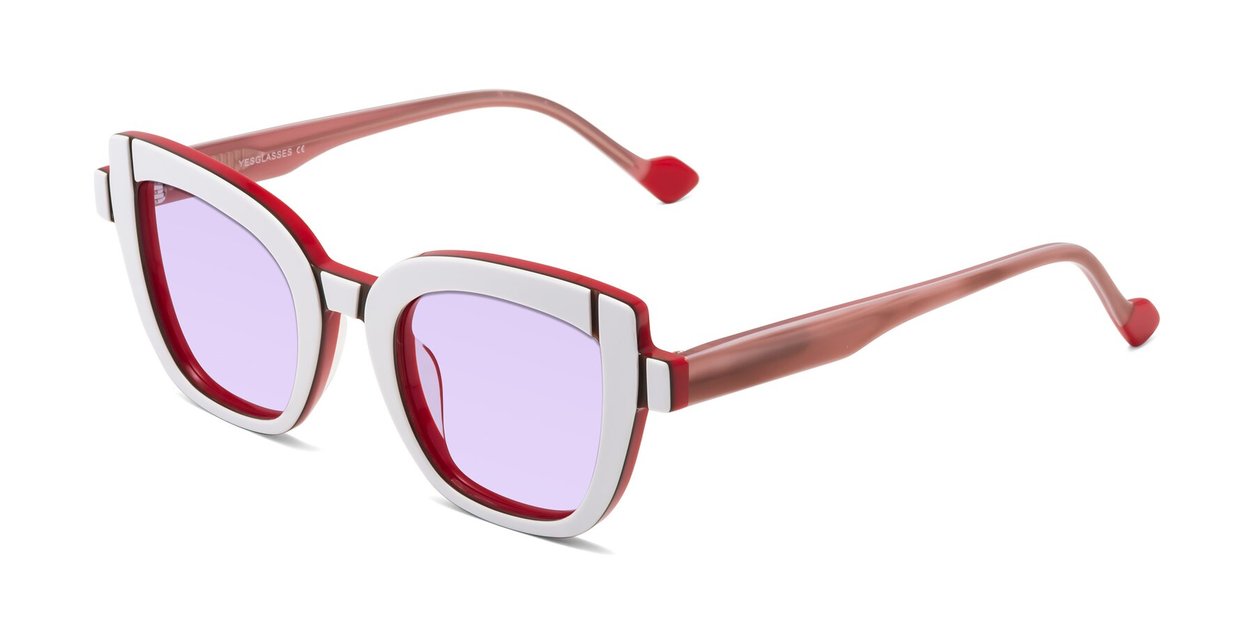 Angle of Sato in White-Red with Light Purple Tinted Lenses