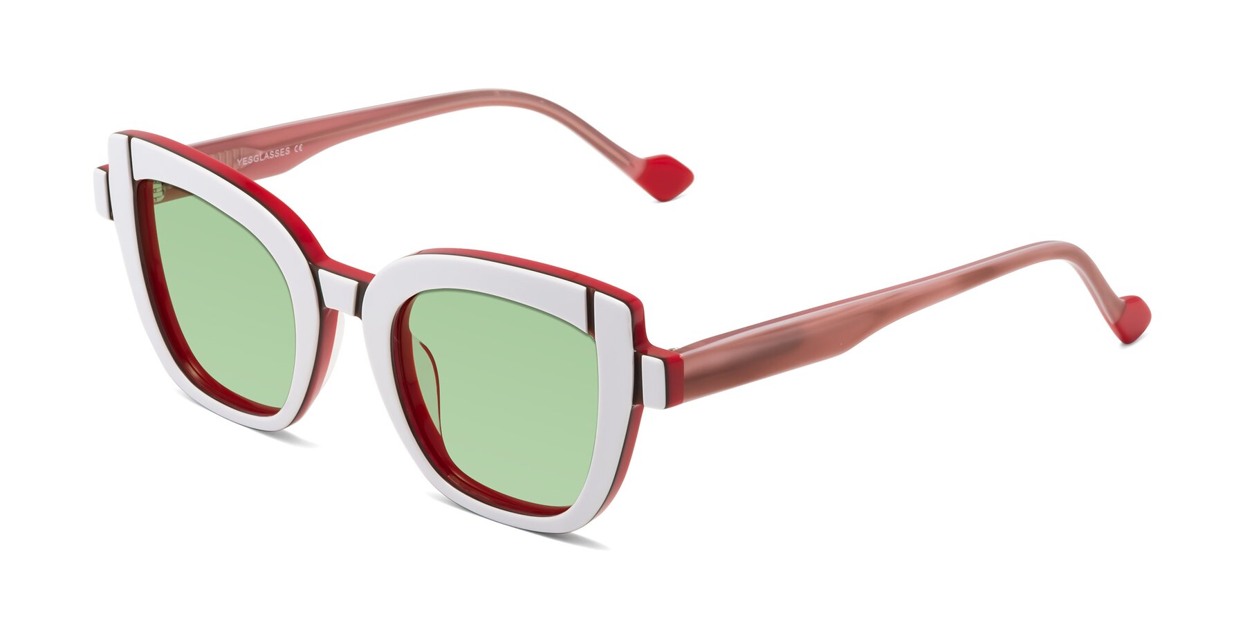 Angle of Sato in White-Red with Medium Green Tinted Lenses