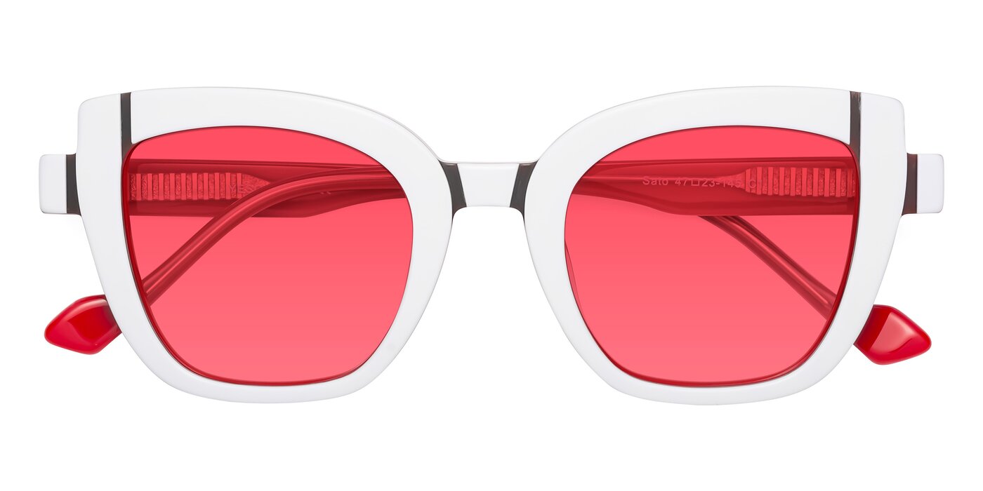 Sato - White / Red Tinted Sunglasses