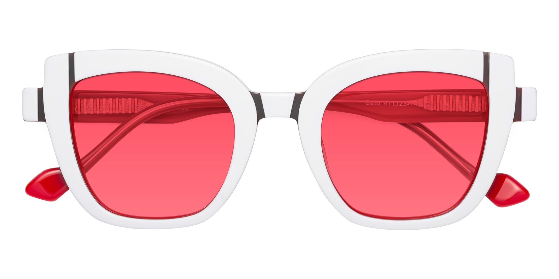 Folded Front of Sato in White-Red with Red Tinted Lenses