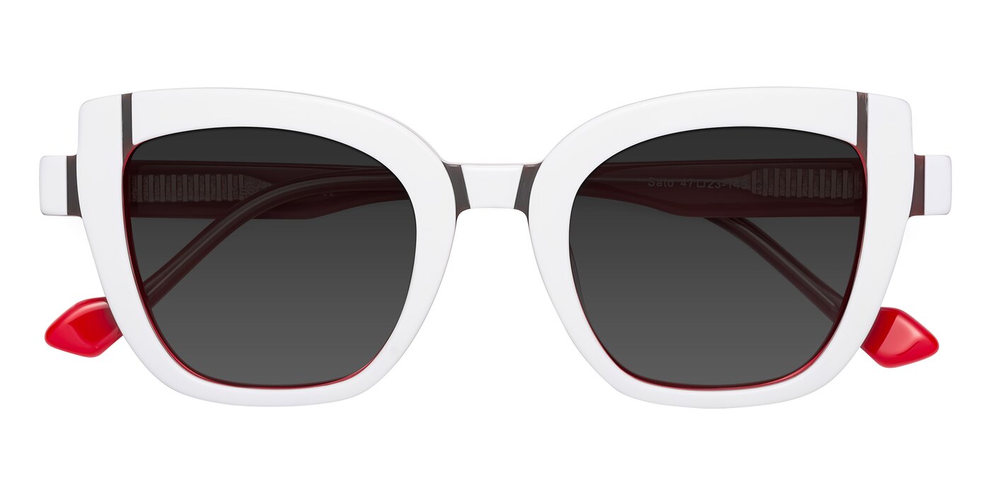 Sato - White / Red Tinted Sunglasses