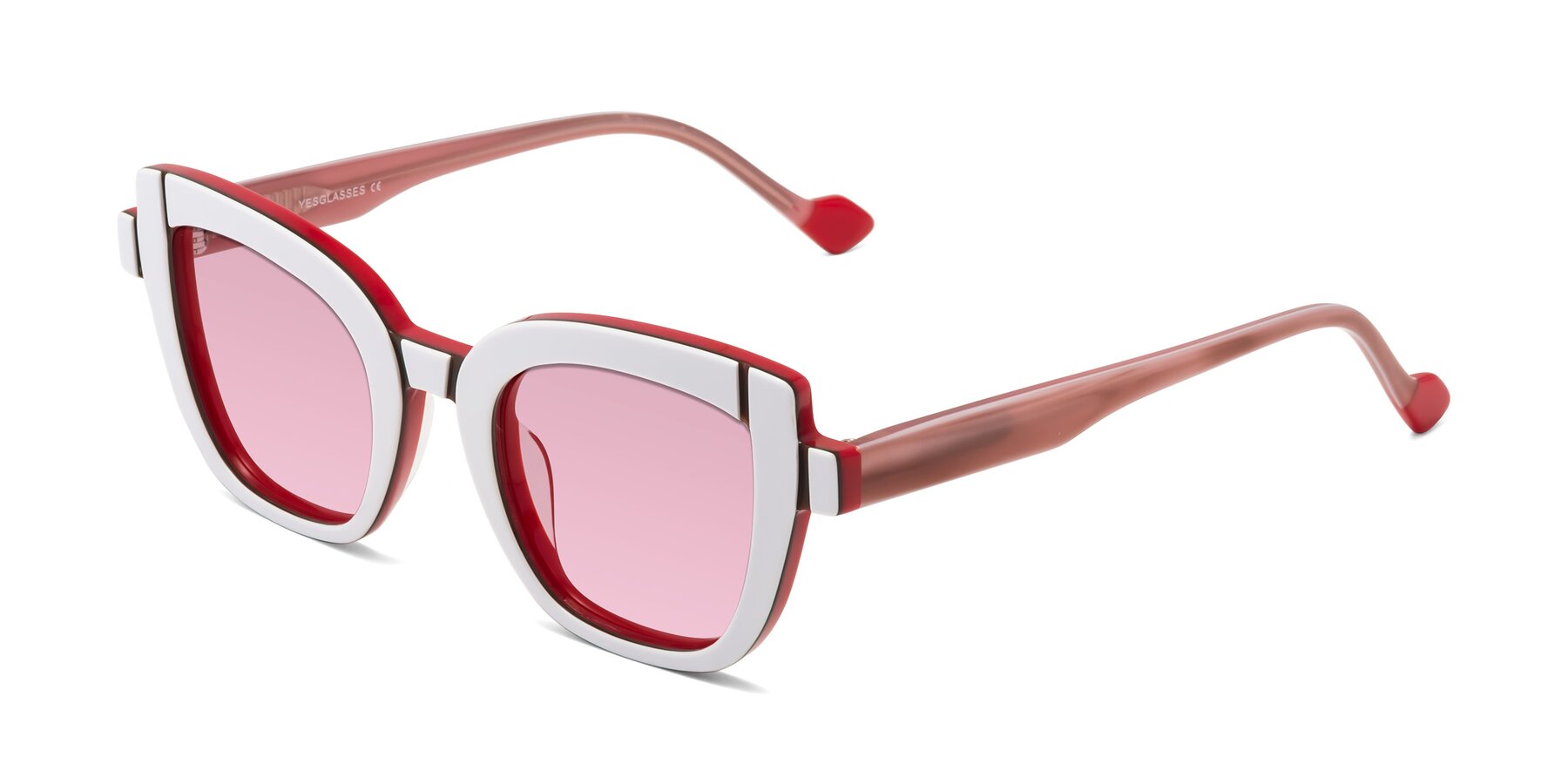 Angle of Sato in White-Red with Light Wine Tinted Lenses