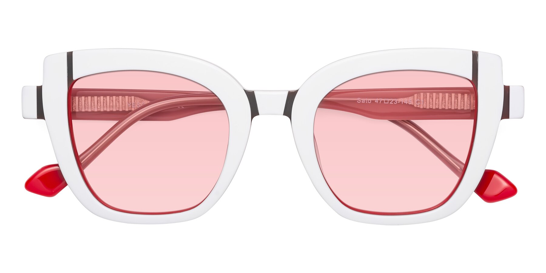 Folded Front of Sato in White-Red with Light Garnet Tinted Lenses