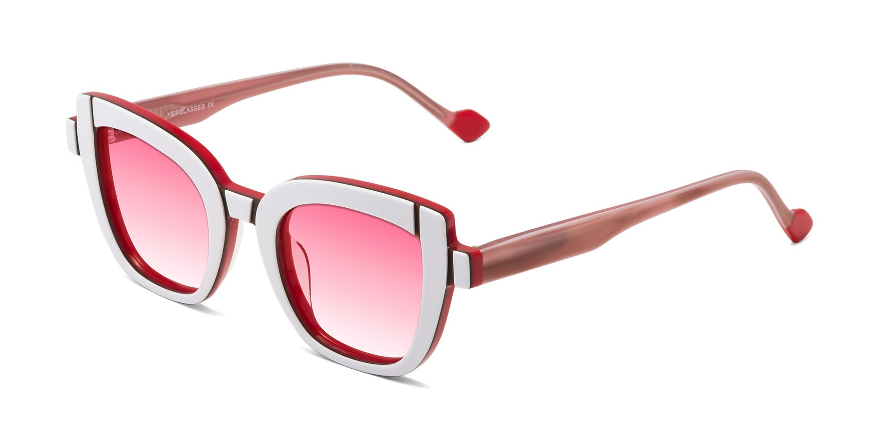 Angle of Sato in White-Red with Pink Gradient Lenses