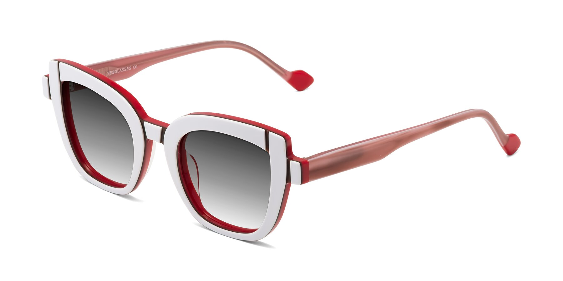 Angle of Sato in White-Red with Gray Gradient Lenses