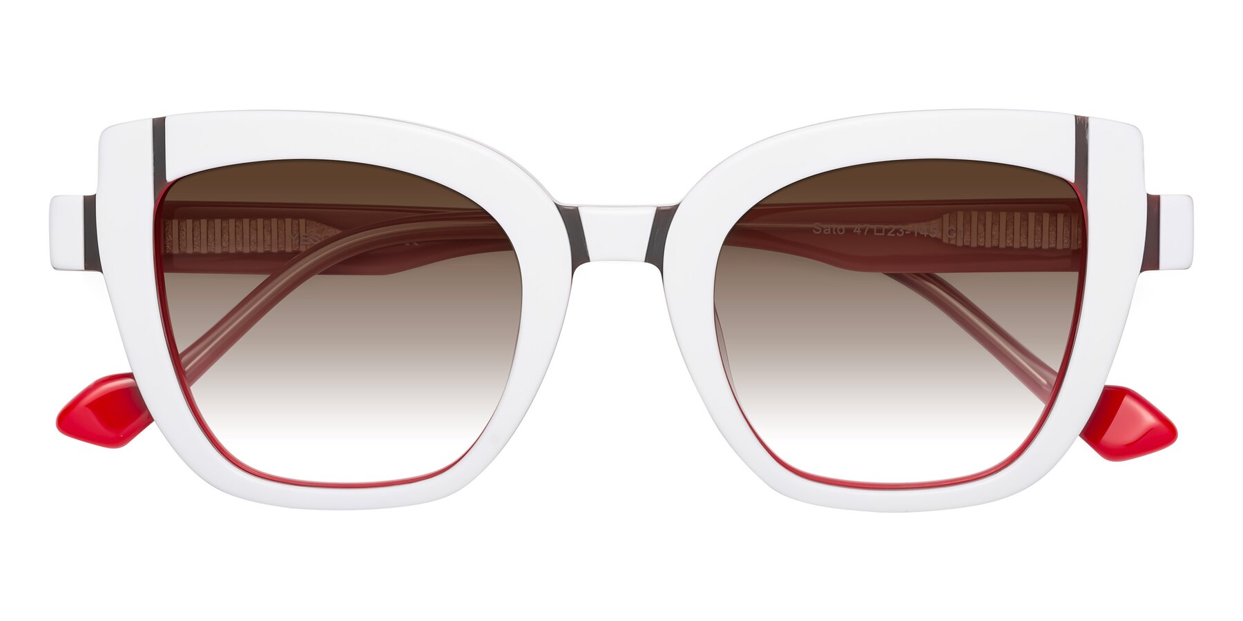 Folded Front of Sato in White-Red with Brown Gradient Lenses