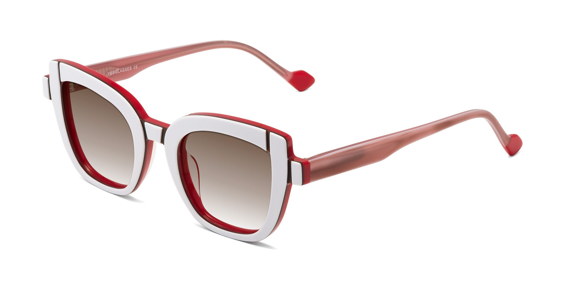 Angle of Sato in White-Red with Brown Gradient Lenses