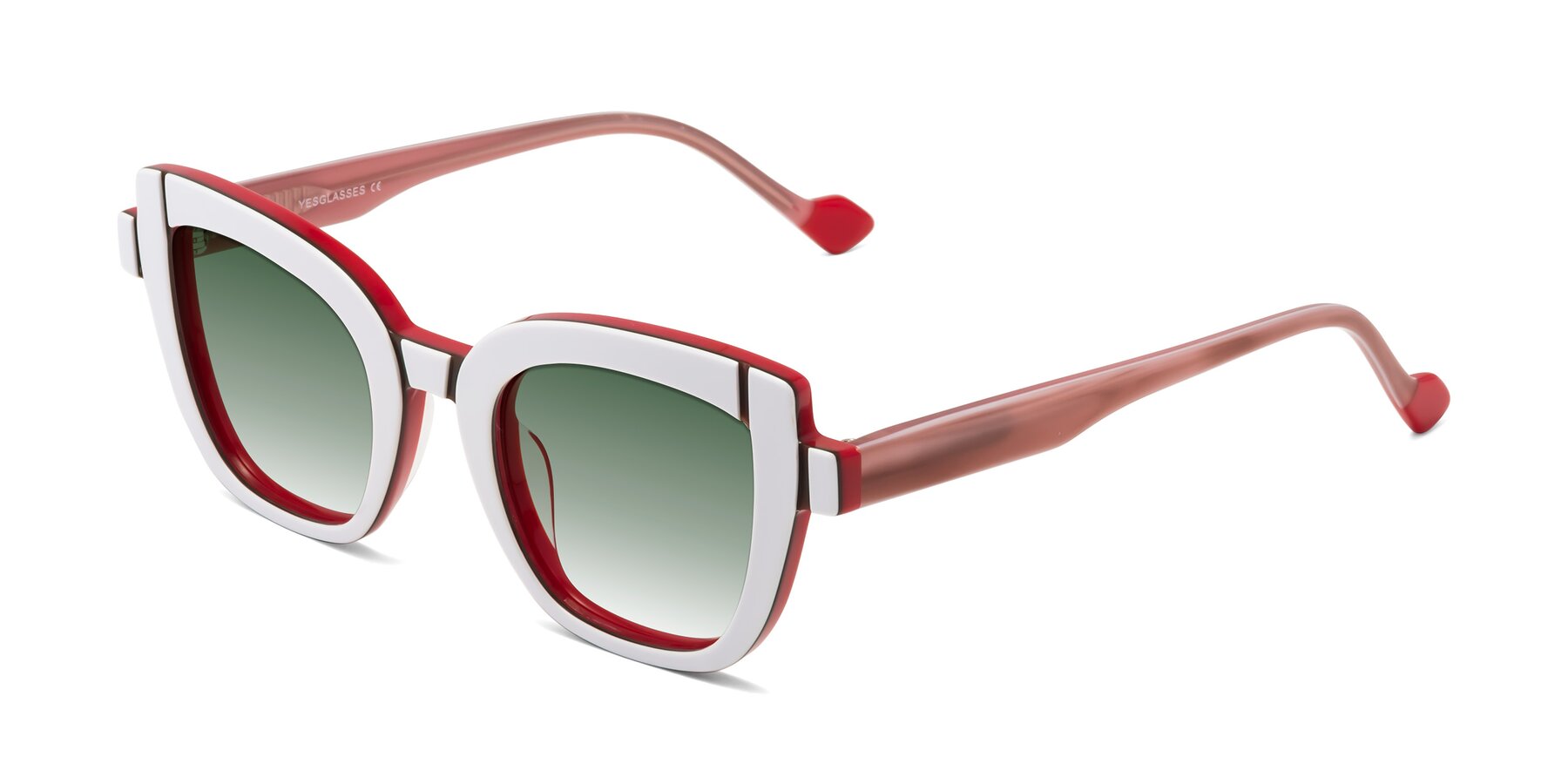 Angle of Sato in White-Red with Green Gradient Lenses