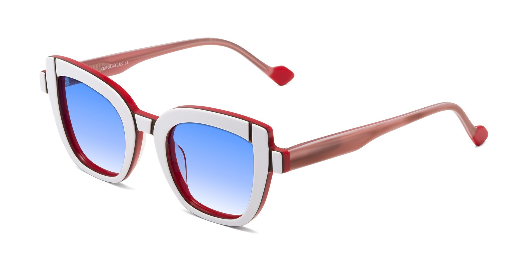Angle of Sato in White-Red with Blue Gradient Lenses