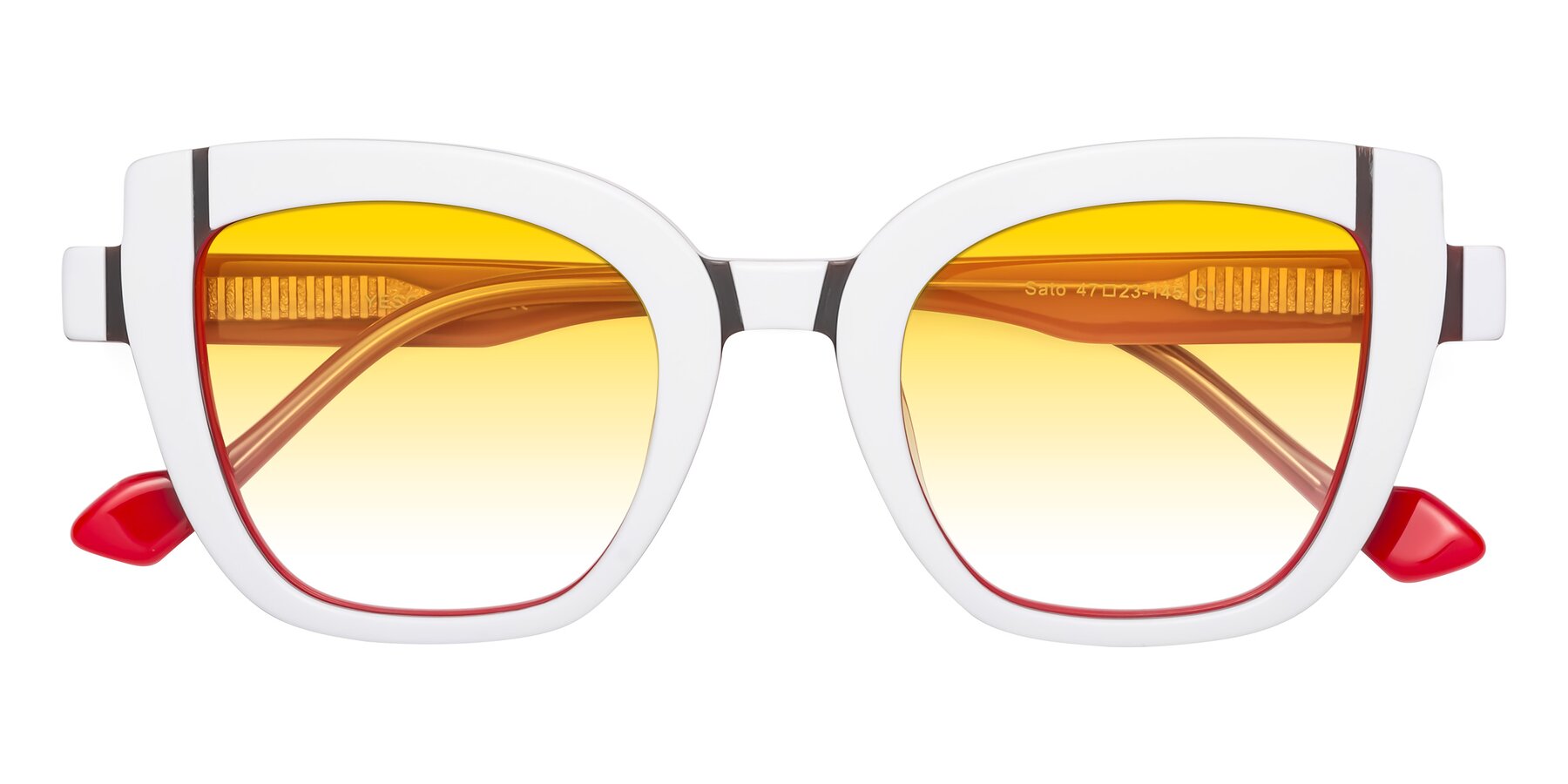 Folded Front of Sato in White-Red with Yellow Gradient Lenses