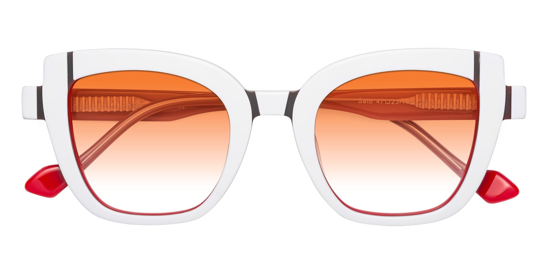 Folded Front of Sato in White-Red with Orange Gradient Lenses