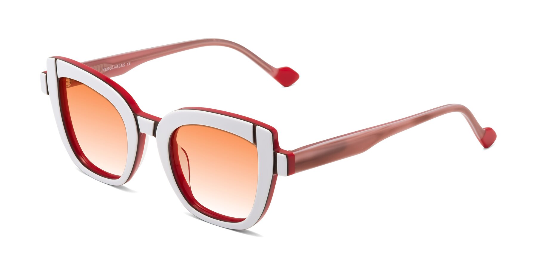 Angle of Sato in White-Red with Orange Gradient Lenses