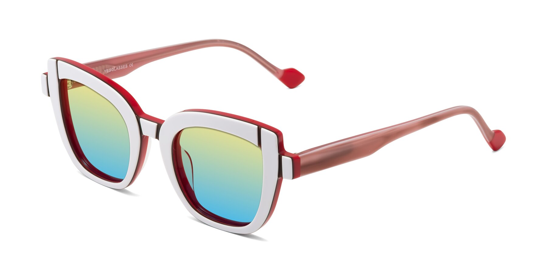 Angle of Sato in White-Red with Yellow / Blue Gradient Lenses