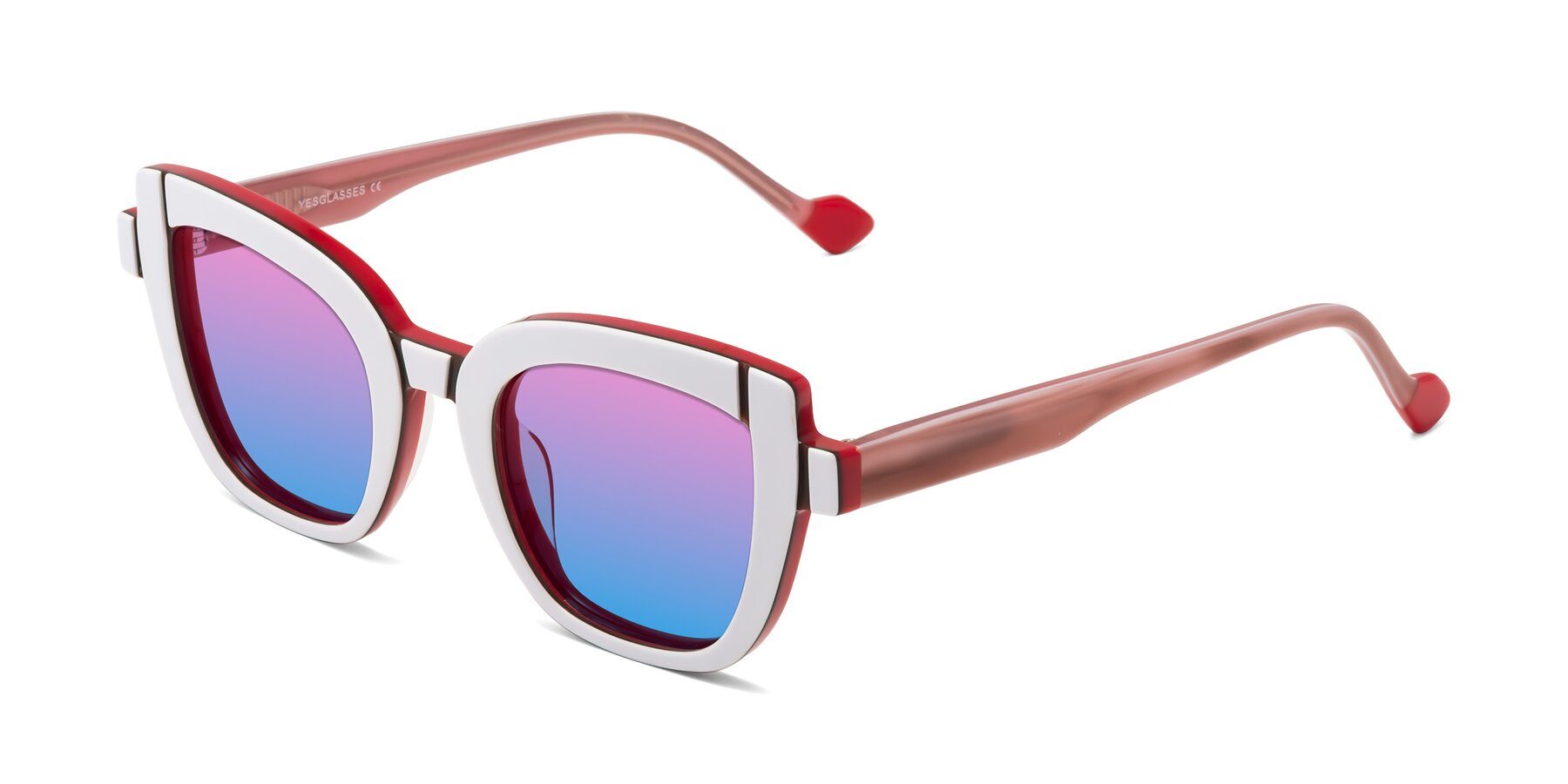 Angle of Sato in White-Red with Pink / Blue Gradient Lenses