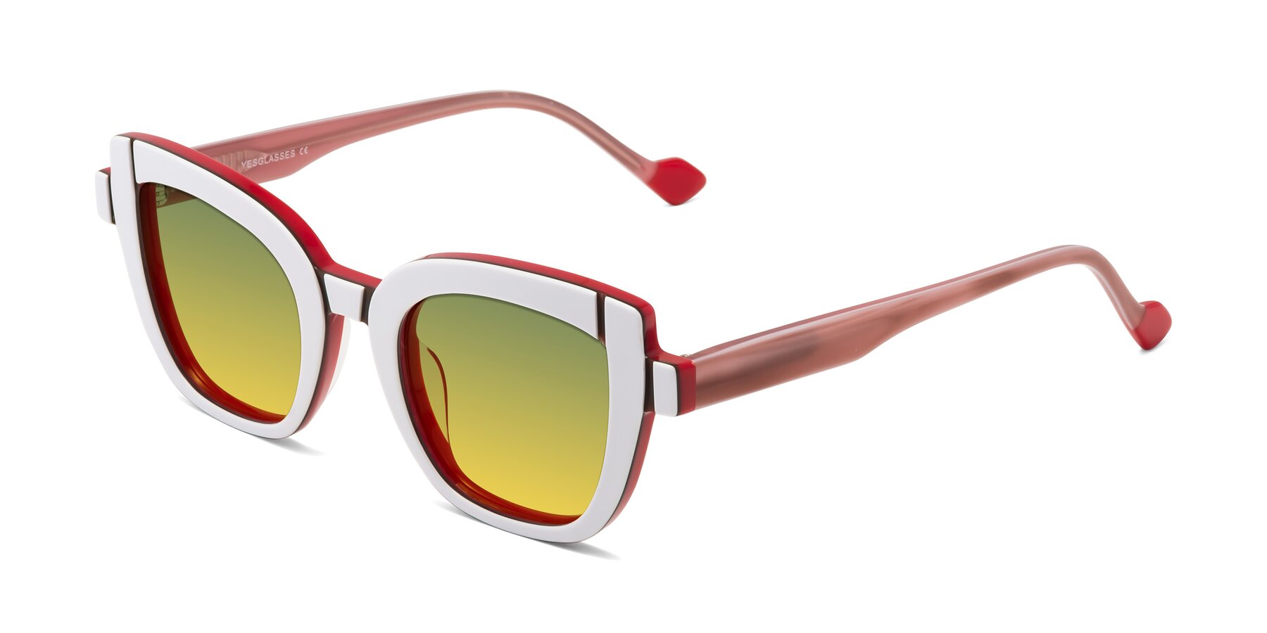 Angle of Sato in White-Red with Green / Yellow Gradient Lenses