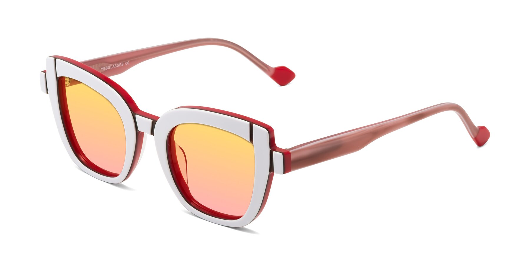 Angle of Sato in White-Red with Yellow / Pink Gradient Lenses