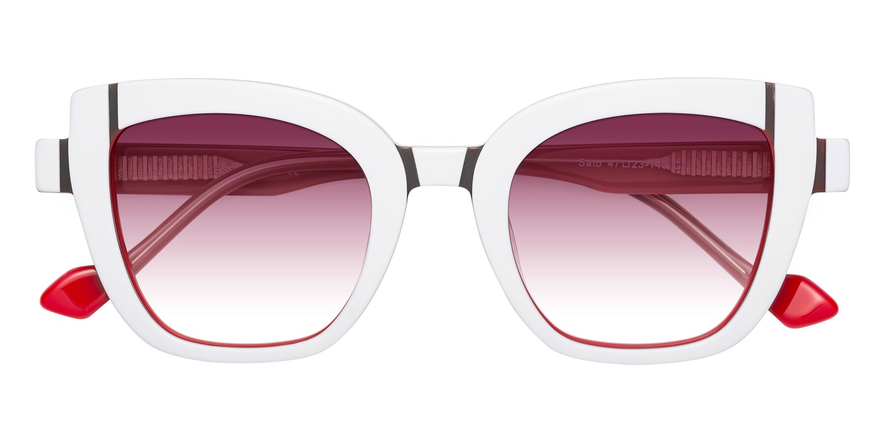 Folded Front of Sato in White-Red with Wine Gradient Lenses