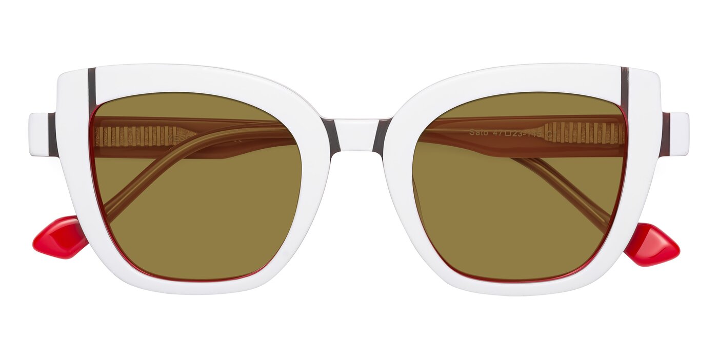 Sato - White / Red Polarized Sunglasses