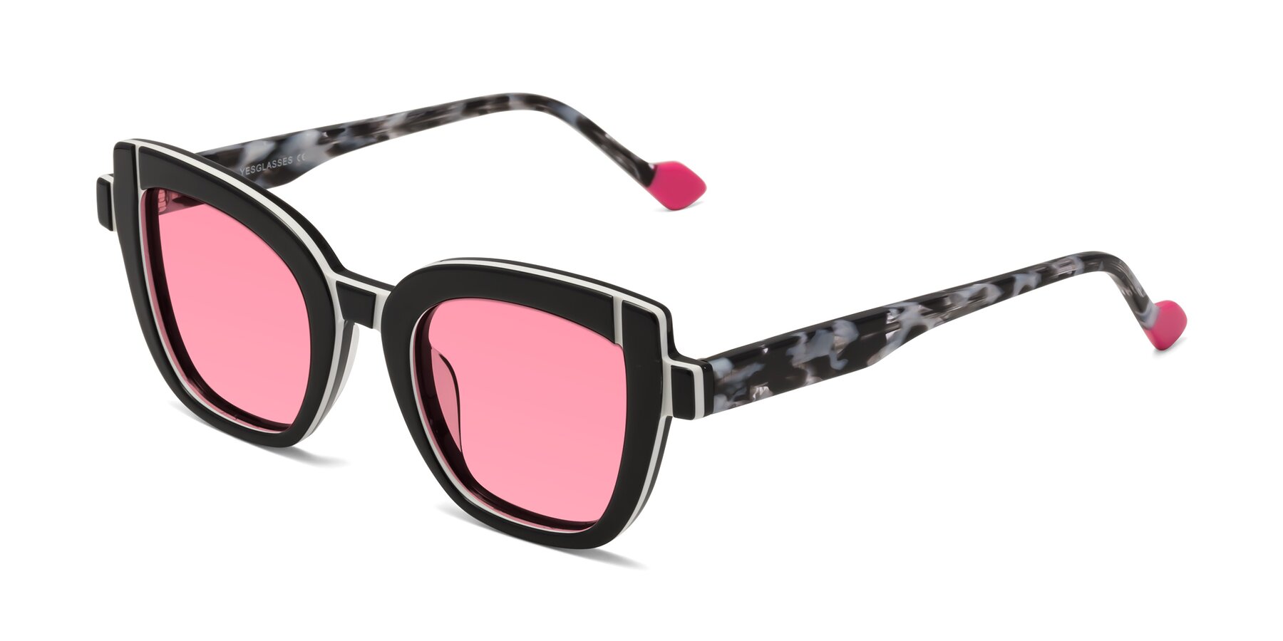 Angle of Sato in Black-White with Pink Tinted Lenses