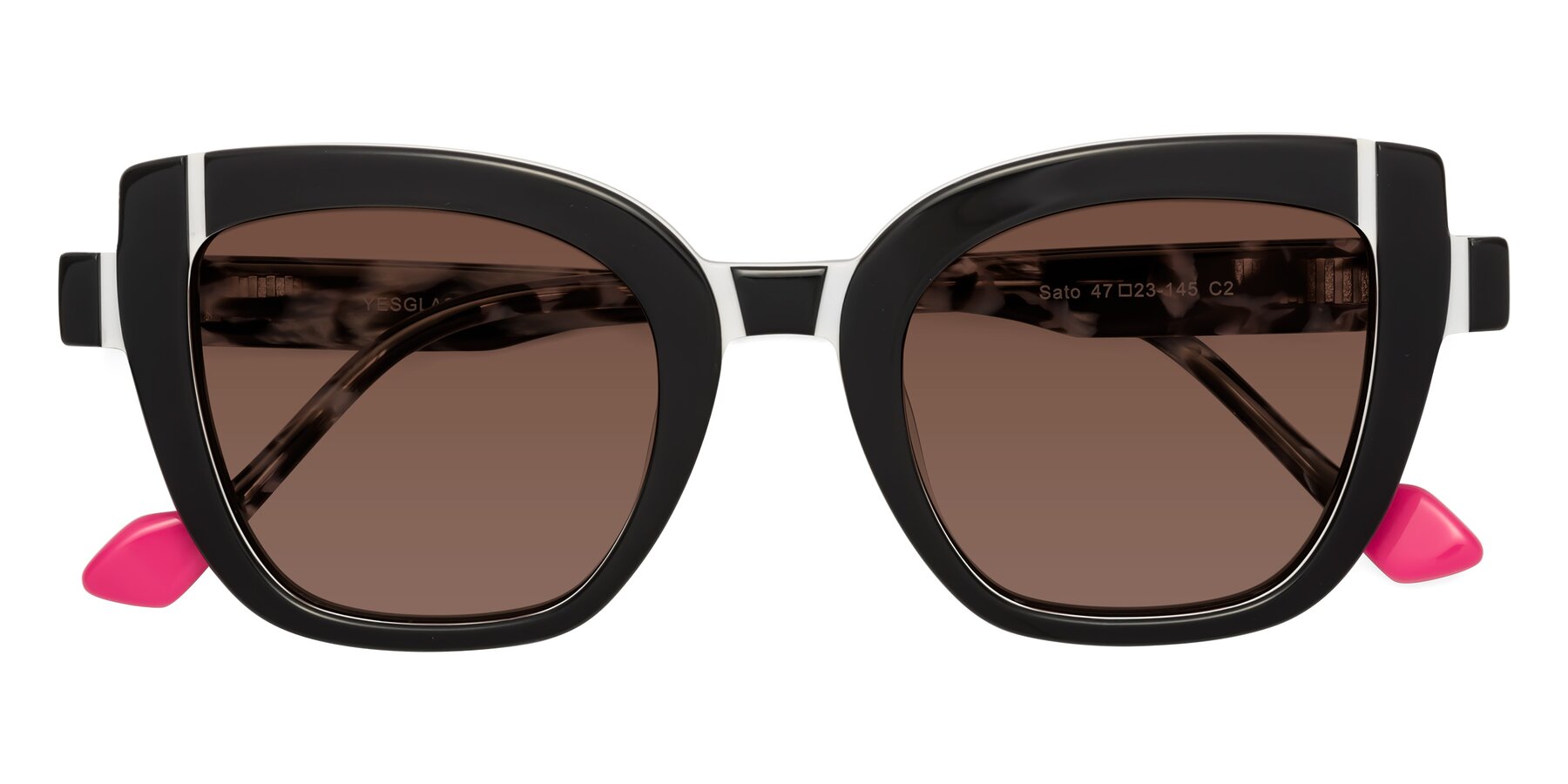 Folded Front of Sato in Black-White with Brown Tinted Lenses