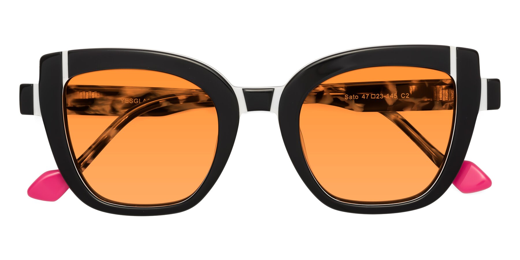 Folded Front of Sato in Black-White with Orange Tinted Lenses