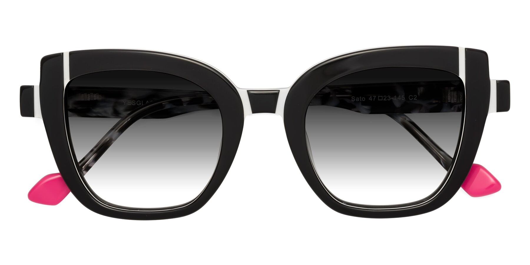 Folded Front of Sato in Black-White with Gray Gradient Lenses